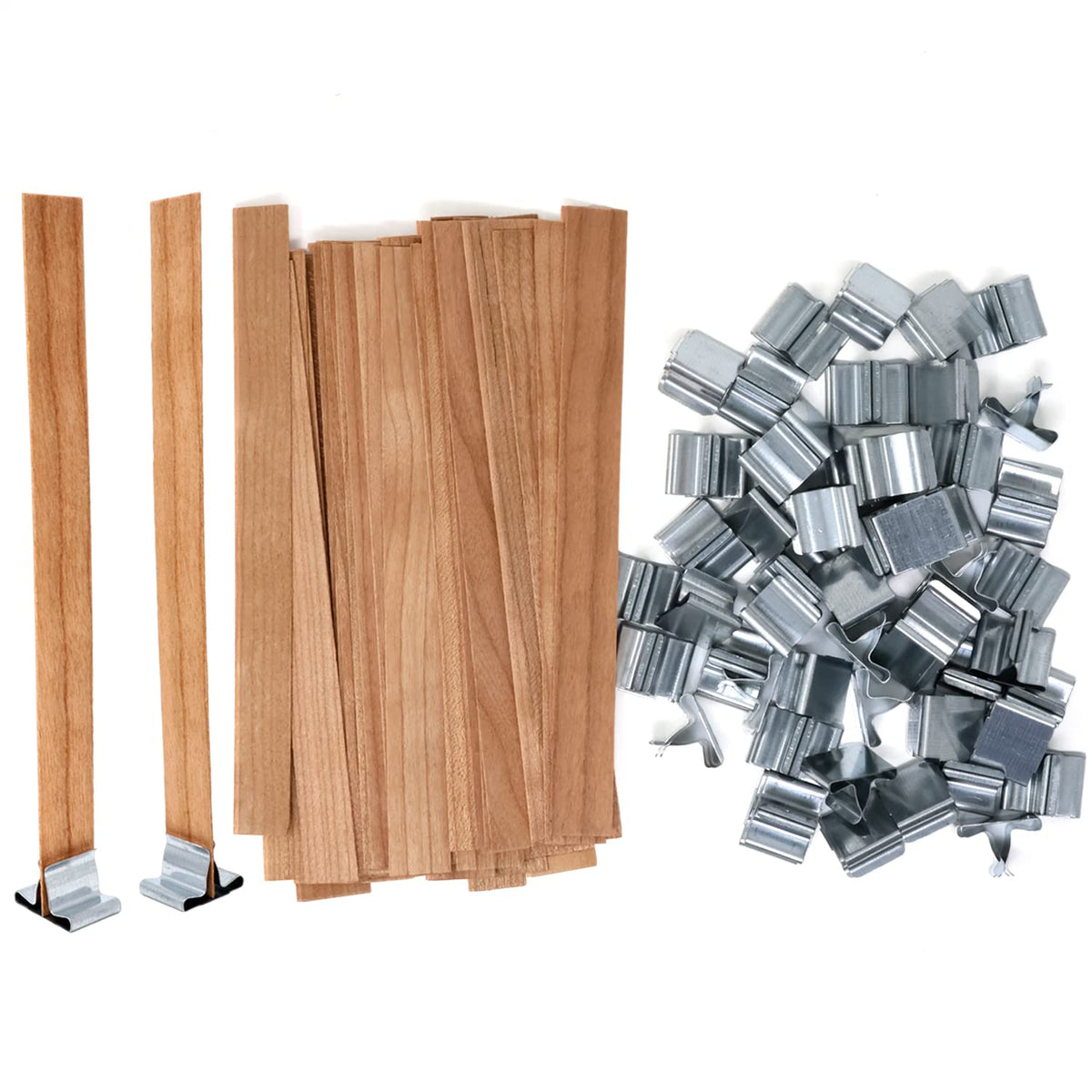 50PCS Crackling Wooden Candle Wicks with Metal Base R8786