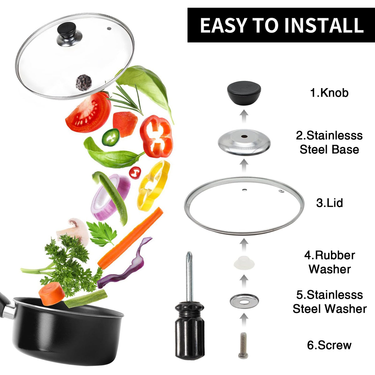 10 Inch Tempered Glass Pan Lid Y430