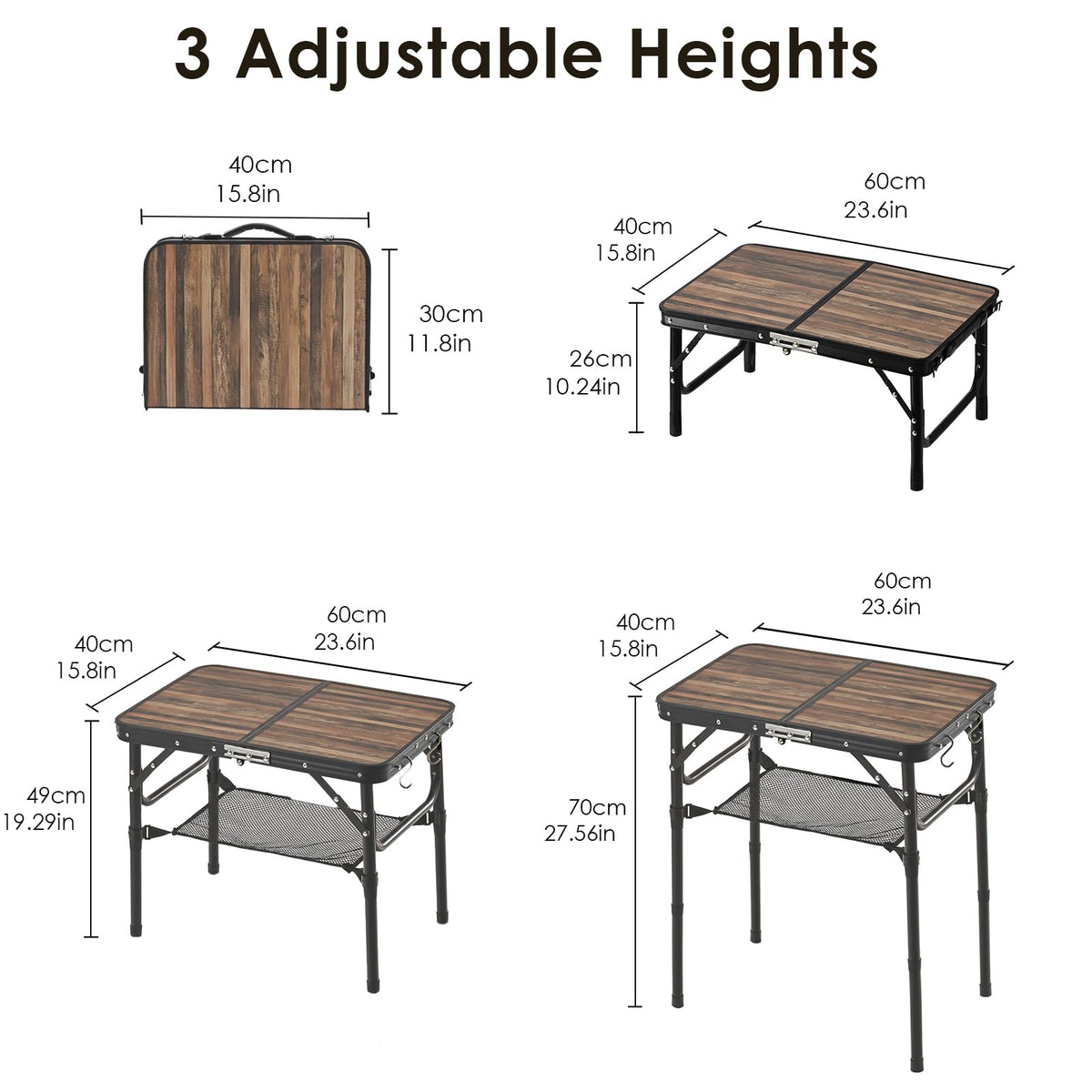 Folding Adjustable Height TV Tray Table M207933