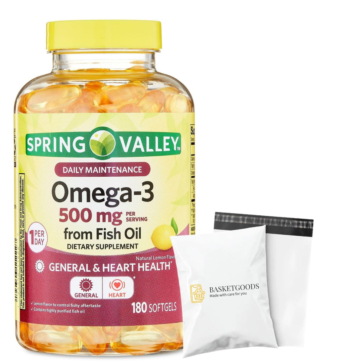 Omega-3 500 mg 180 Count Fish Oil Dietary Supplements Y2909