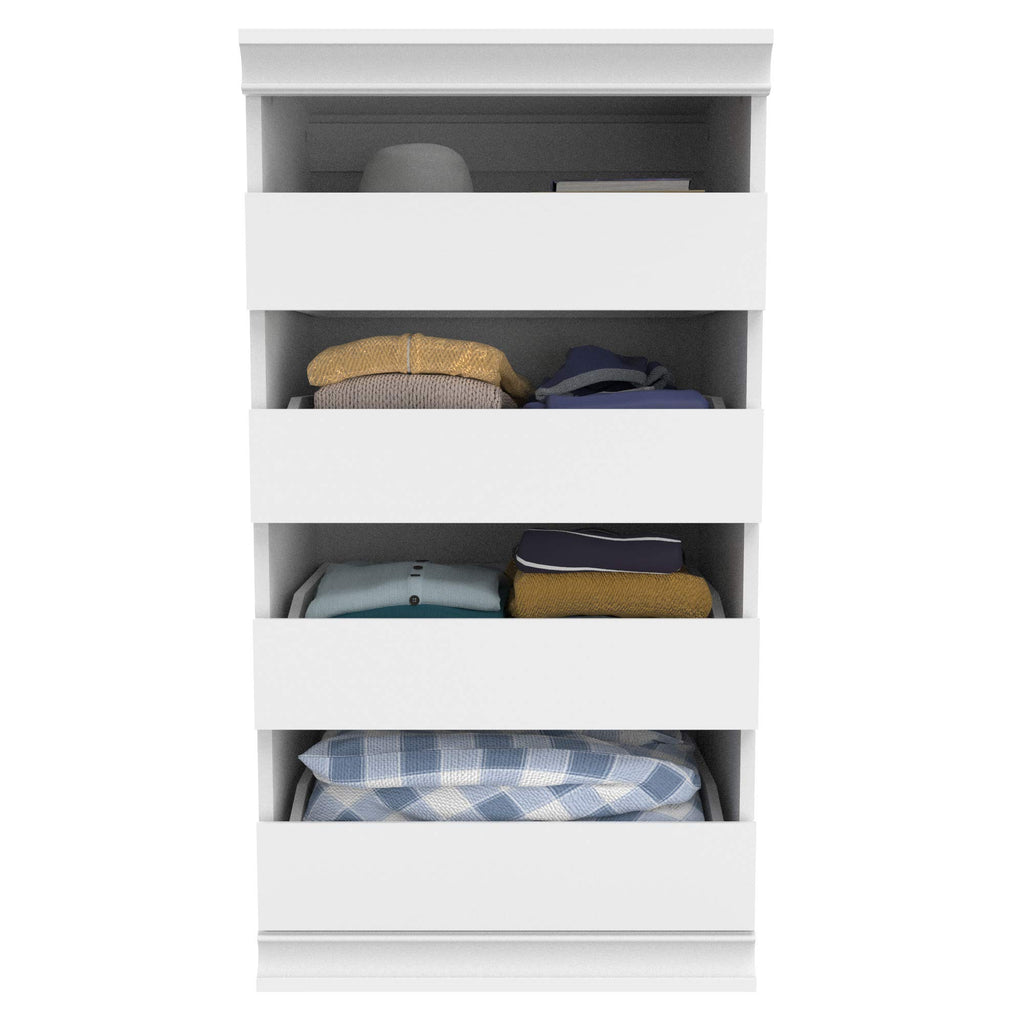 White 4 Drawer Wood Modular Storage Unit T528580