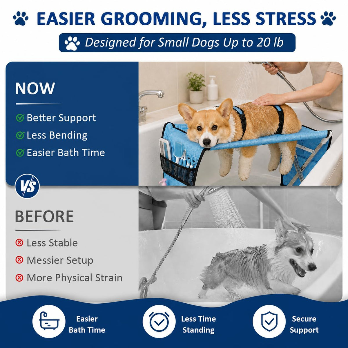 Pet Grooming Hammock with Stand M909233