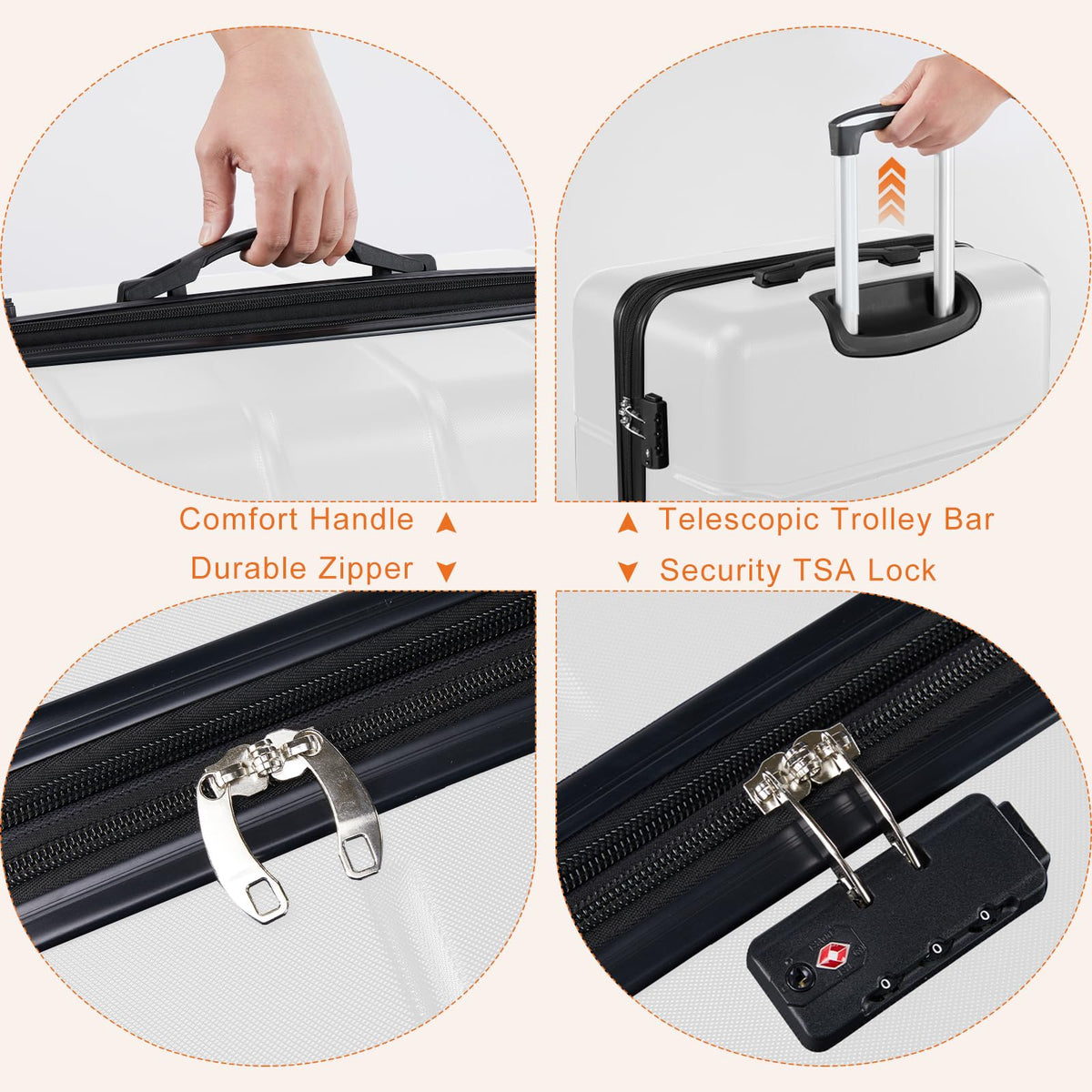 20 Inch Carry On Luggage with Spinner Wheels G24438