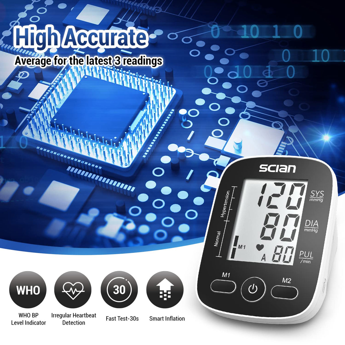 Automatic Upper Arm Blood Pressure Monitor with Large Cuff L828539