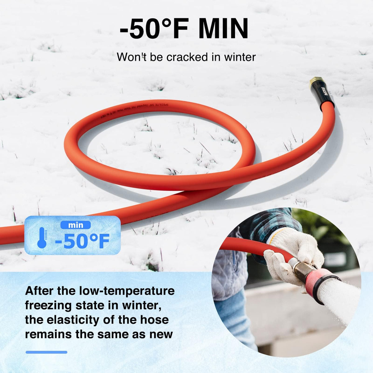 5/8" x 100FT Hot/Cold Rubber Garden Water Hose G283063
