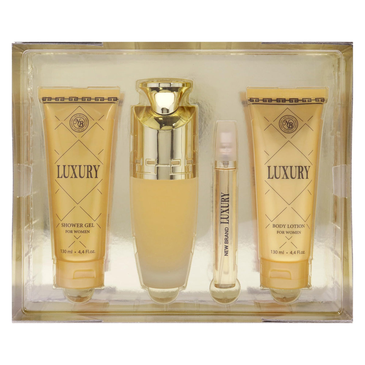 4 Pc Gift Set 3.3oz EDP Spray 4.4oz Shower Gel 4.4oz Body Lotion 0.5oz EDP Spray M913