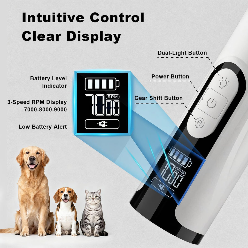 Dog Nail Grinder with LED Light B30013