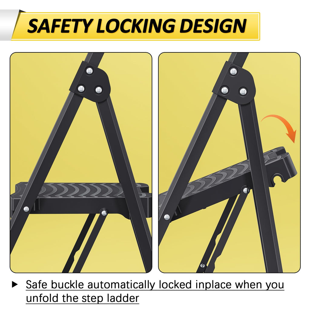 4 Step Folding Step Ladder with Handrails W486904