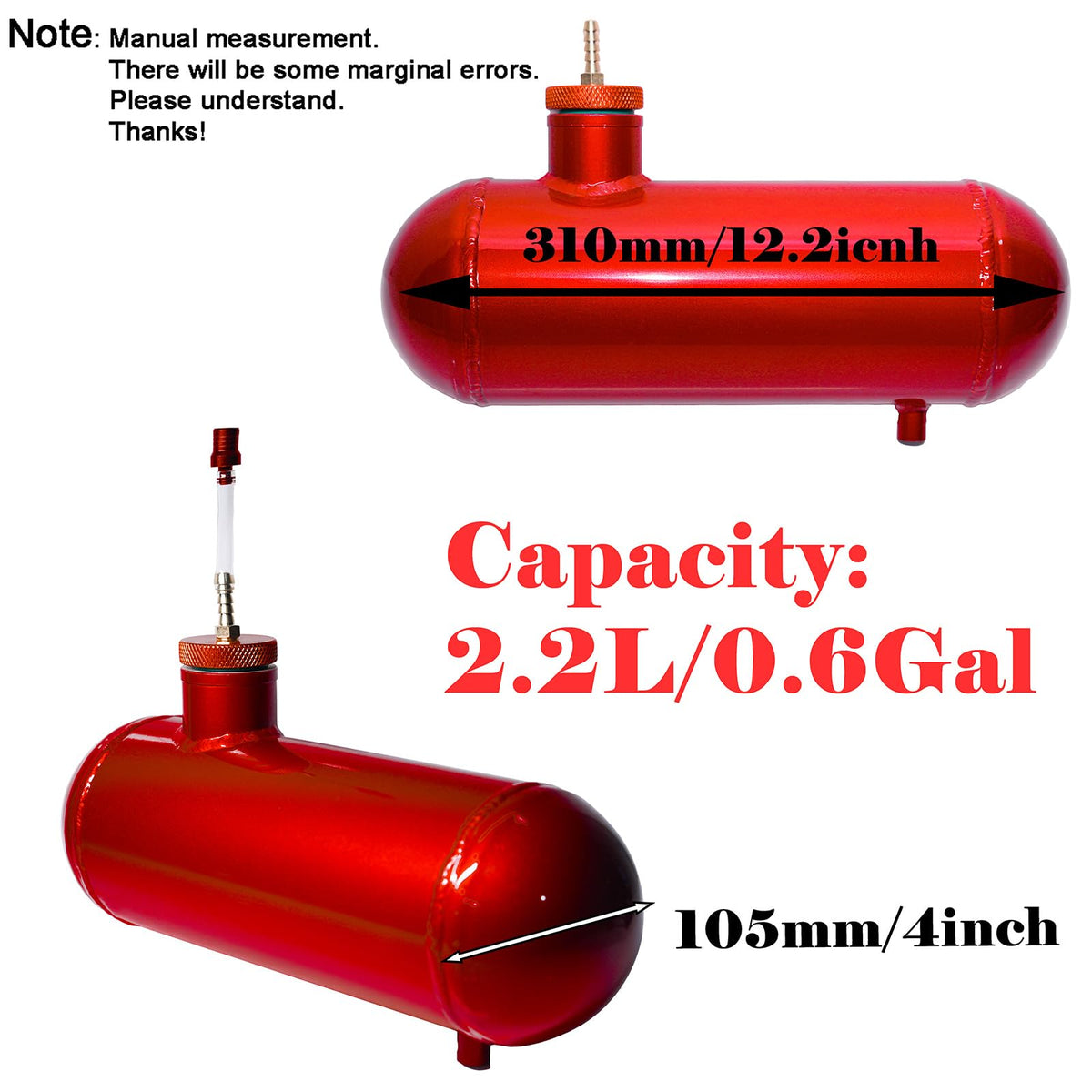 Aluminum Gas Fuel Tank Cylinder 4x12'' Q914