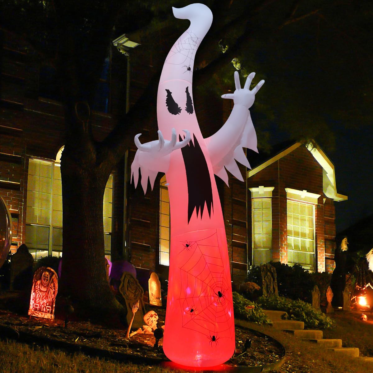 12 FT Halloween Inflatable Ghost with Built-in LEDs Q167