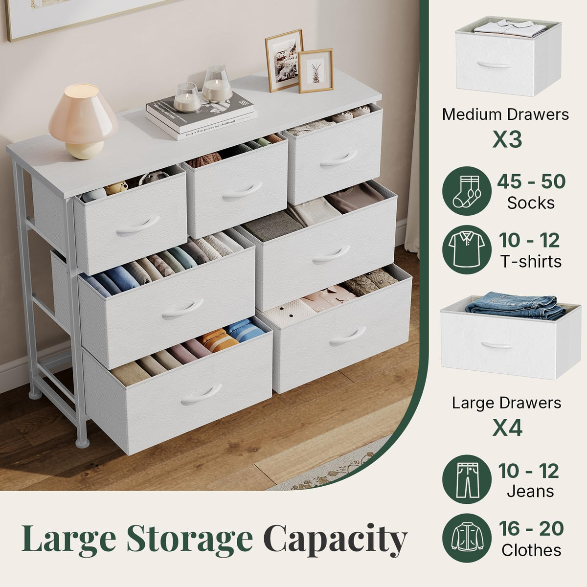 Fabric 7 Drawer Dresser I7694
