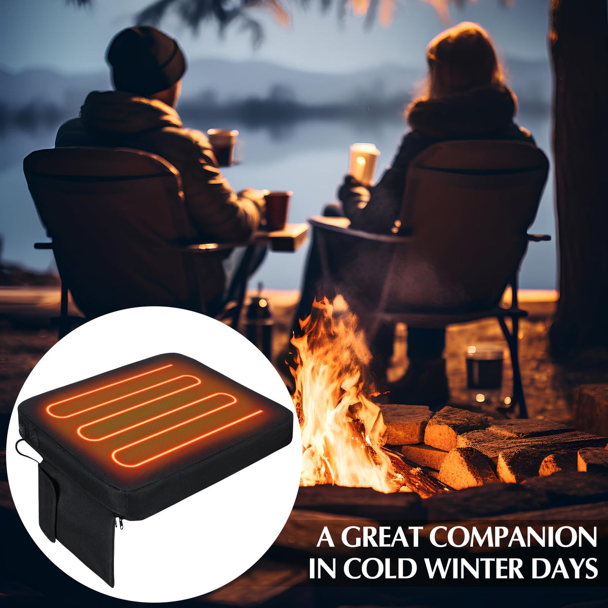 2 Pcs Portable Heated Seat Cushion Q24889
