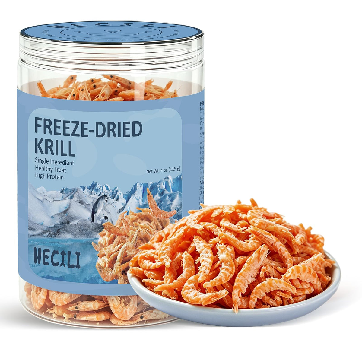Freeze Dried Antarctic Krill Treats for Dogs & Cats, Omega-3, 4 oz D57587