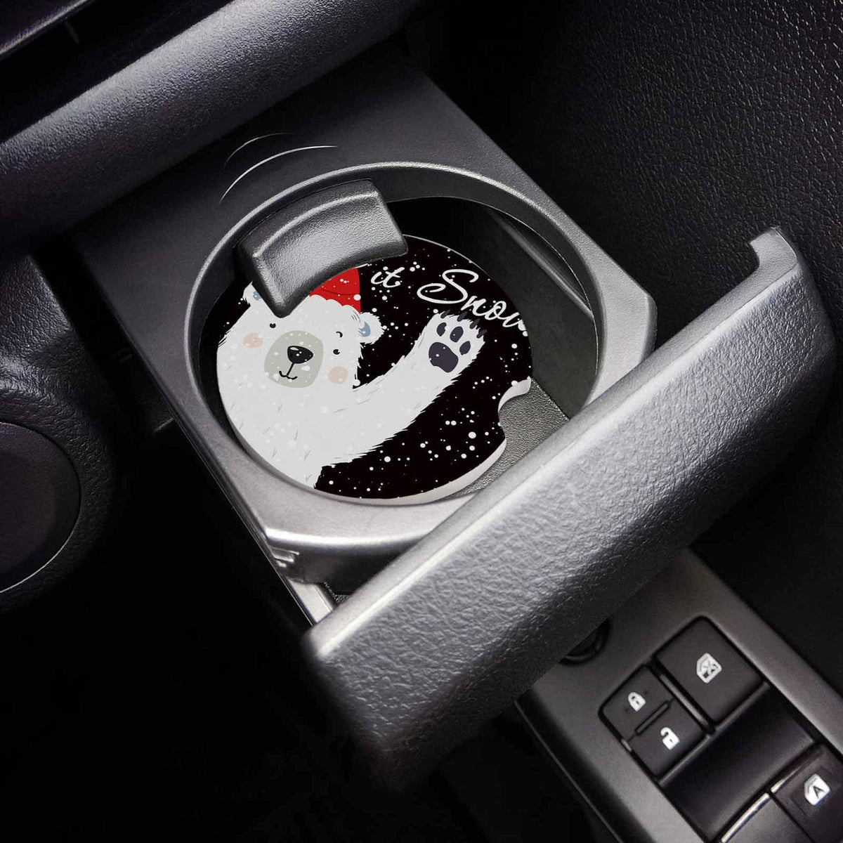 Black Ceramic Car Coasters 6 Piece Set Y7710