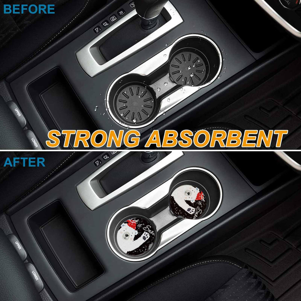 Black Ceramic Car Coasters 6 Piece Set Y7710