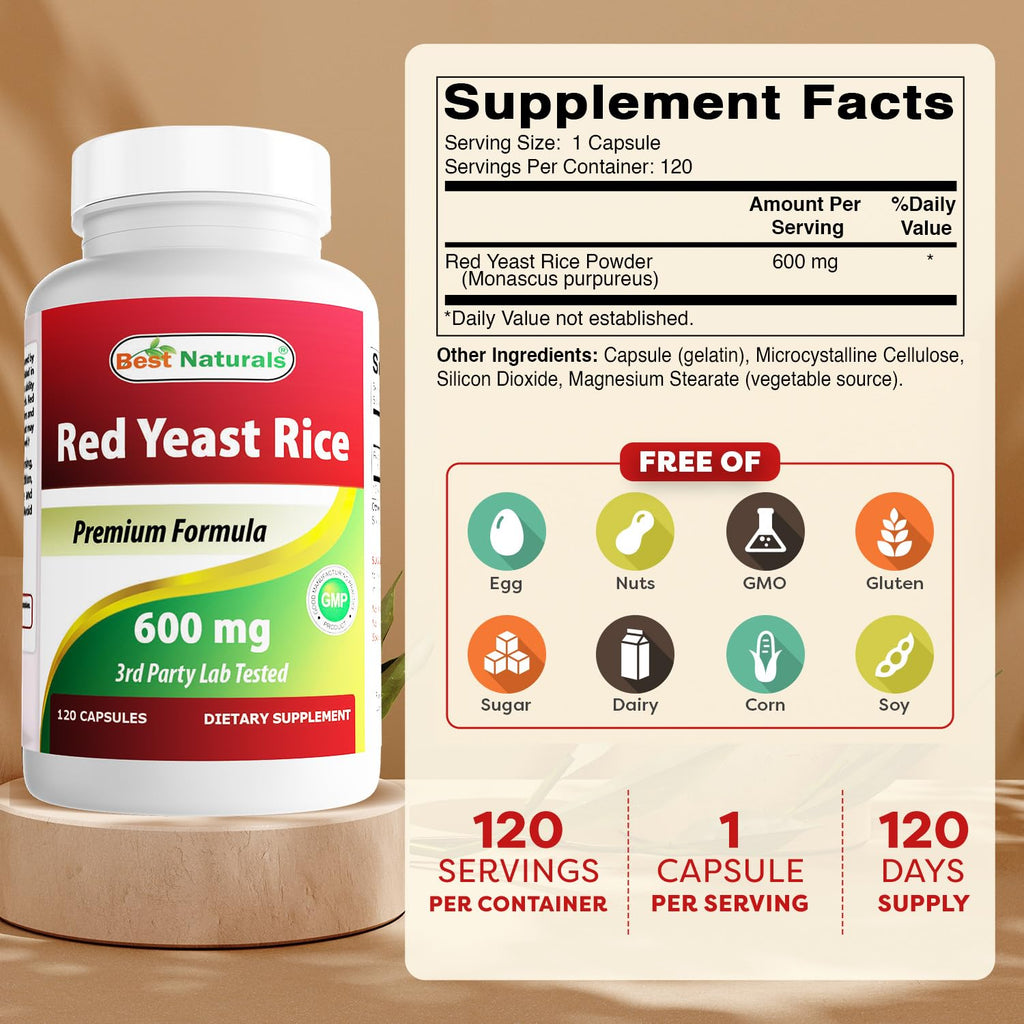 Red Yeast Rice 600 mg 120 Capsules N4064