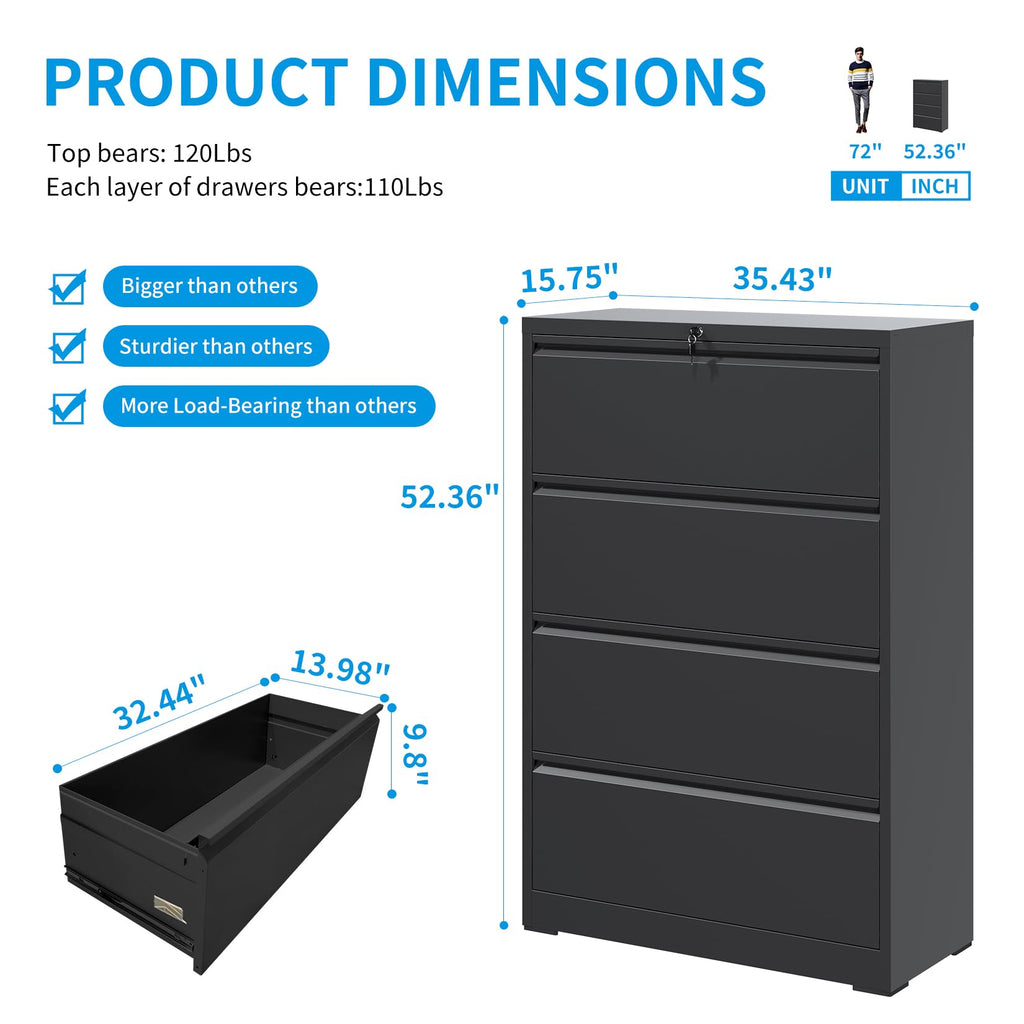 4 Drawer Steel File Cabinet with Lock A25157