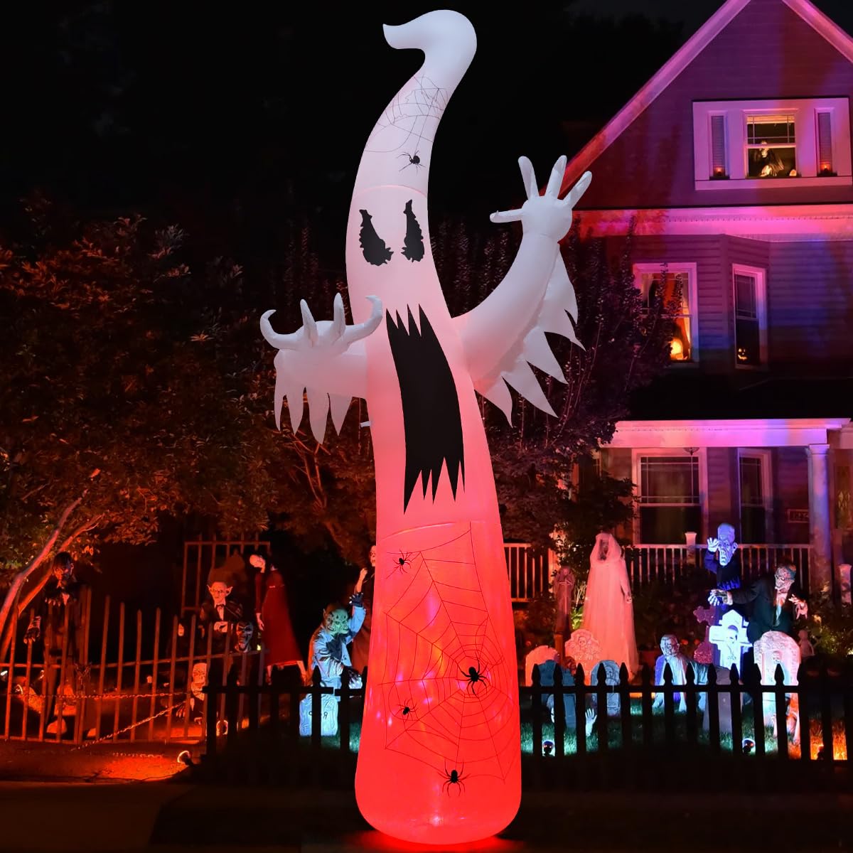 12 FT Halloween Inflatable Ghost with Built-in LEDs Q167