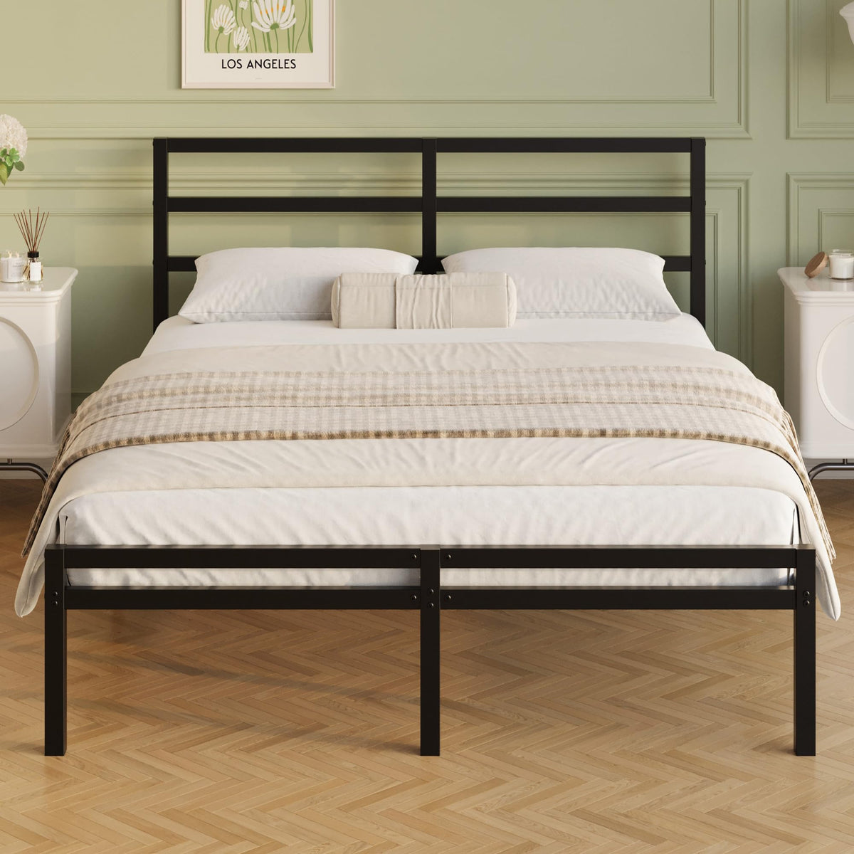 12 Inch Full Size Bed Frame with Headboard and Footboard P24202