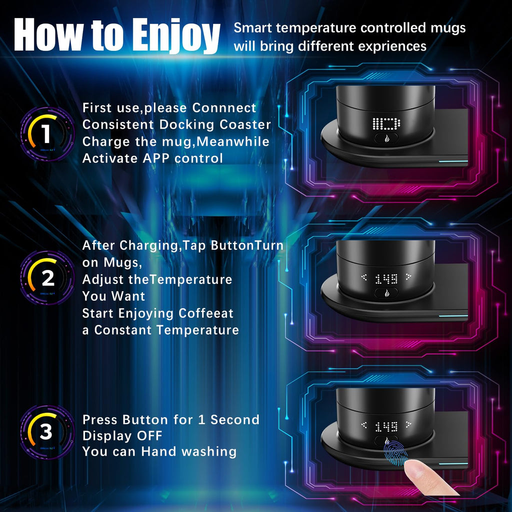 18 Oz Temperature Control App Controlled Self Heating Coffee Mug M15786