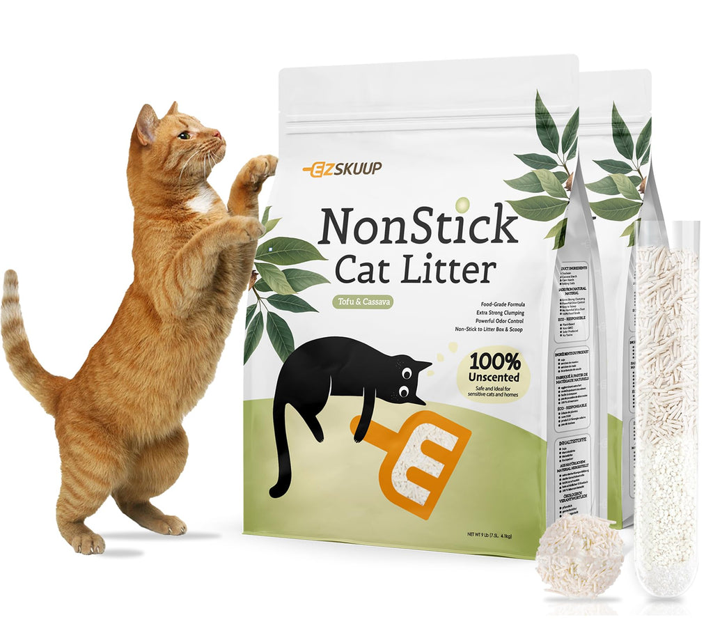 Non-Stick Ultra Clumping Tapioca Tofu Cat Litter, 9 lb X 2 Pack O993217