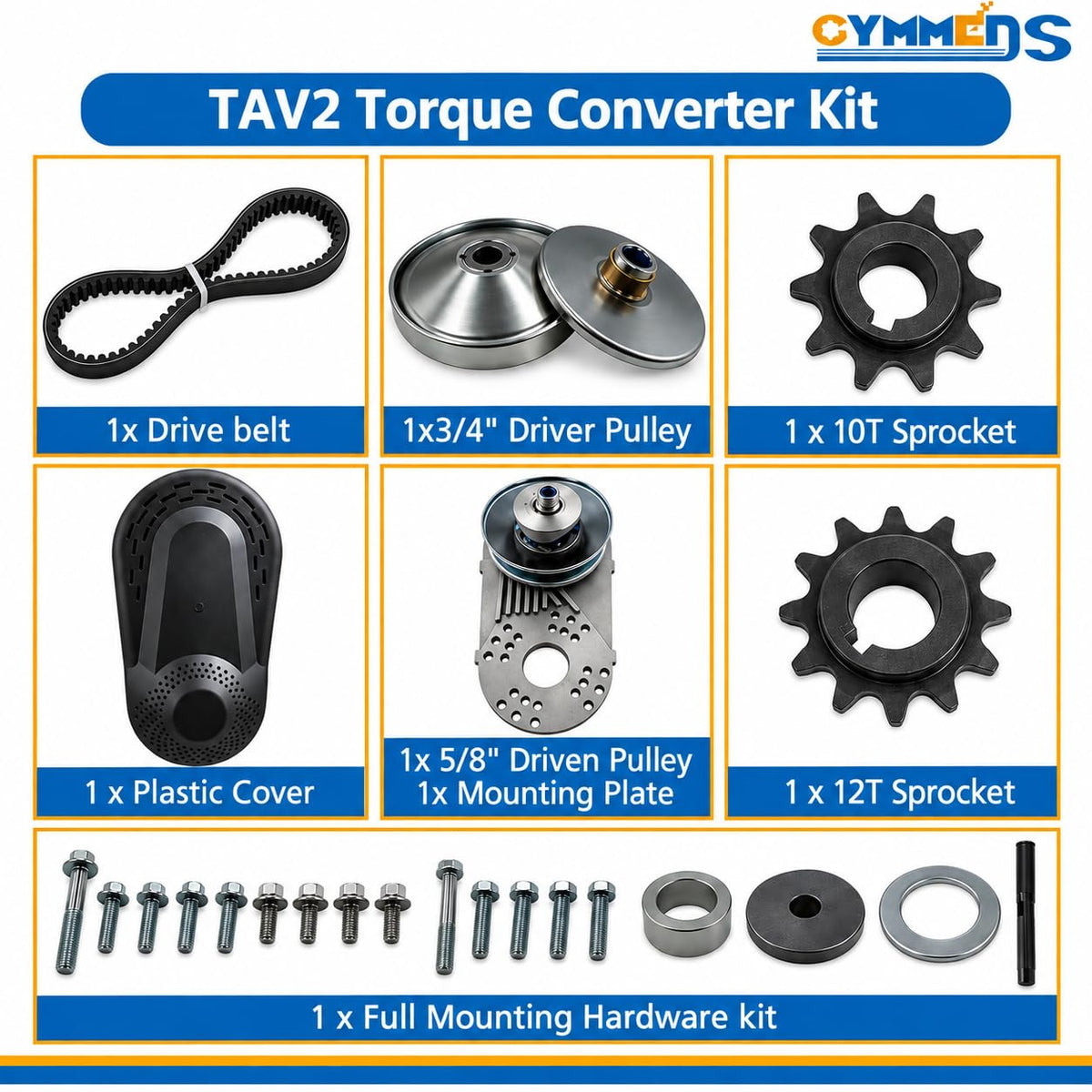 30 Series Torque Converter 3/4" Bore CVT Clutch Go Kart Mini Bike Parts Kit M37374