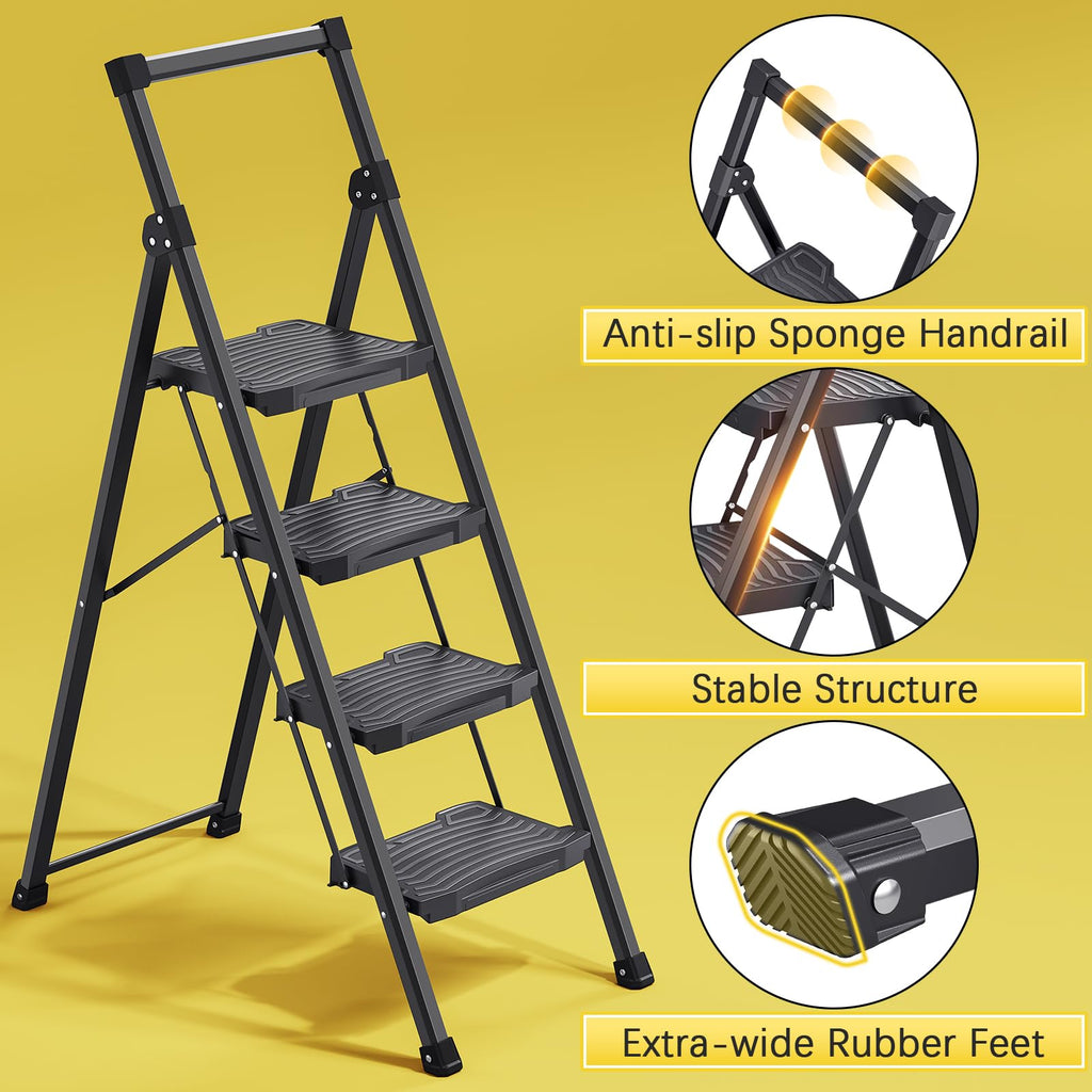 4 Step Folding Step Ladder with Handrails W486904