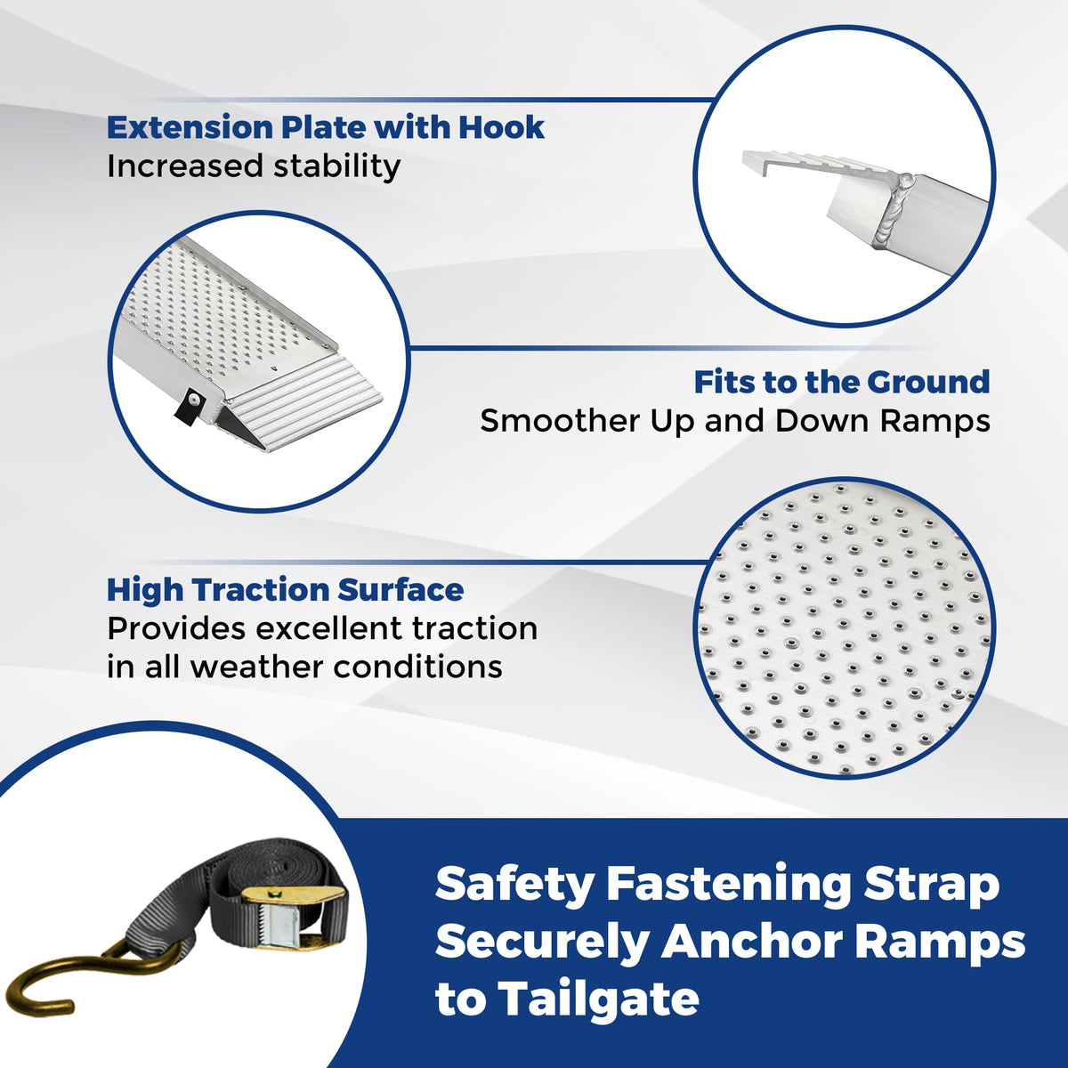 Aluminum Tri-Fold Motorcycle Ramp 600 lb Capacity G49548