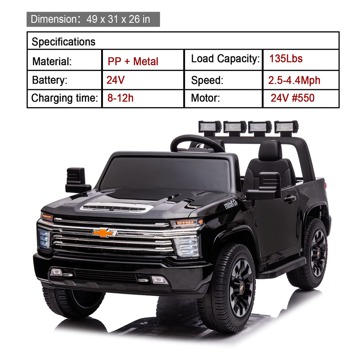 Black 2 Seats 24V Ride on Car A63605