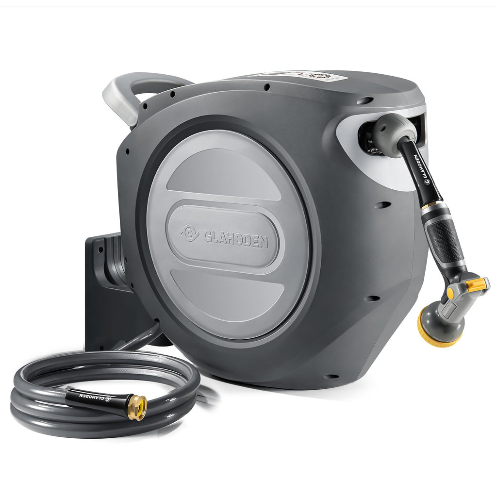 Retractable Garden Hose Reel 1/2 in x 100 ft Heavy Duty Wall Mount Y506