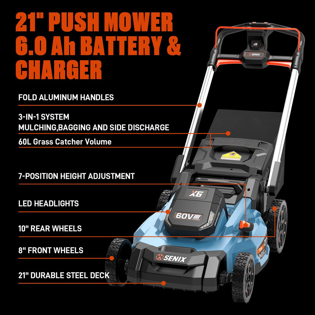 60 Volt Max 21-Inch Cordless Push Lawn Mower H399