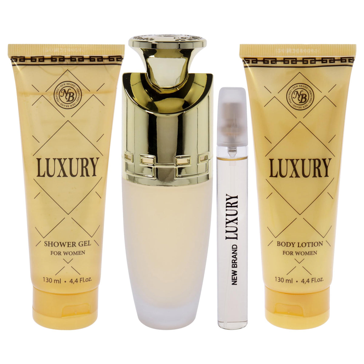4 Pc Gift Set 3.3oz EDP Spray 4.4oz Shower Gel 4.4oz Body Lotion 0.5oz EDP Spray M913