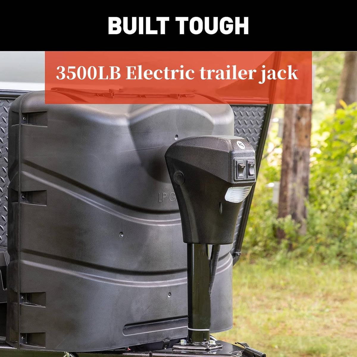 3500lbs Electric Trailer Jack with Front LED, 18" Lift R462500