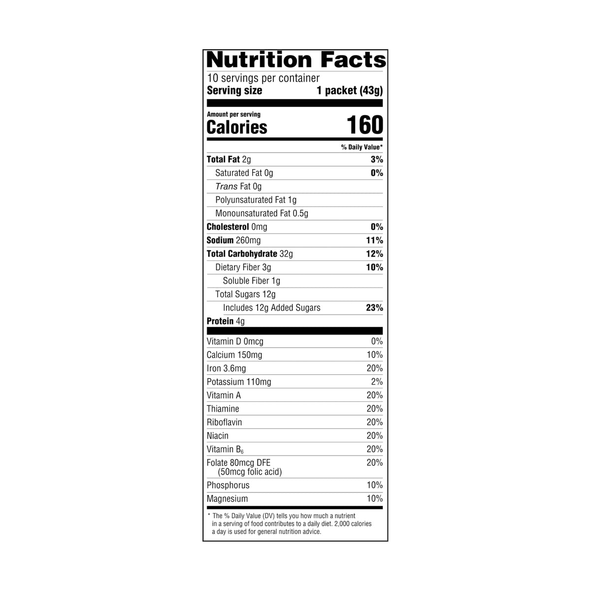 Maple & Brown Sugar Instant Oatmeal, 15.1 Oz, 10 Ct X8736