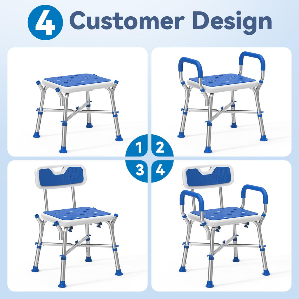 Shower Chair with Reinforced Crossing Bar T110418