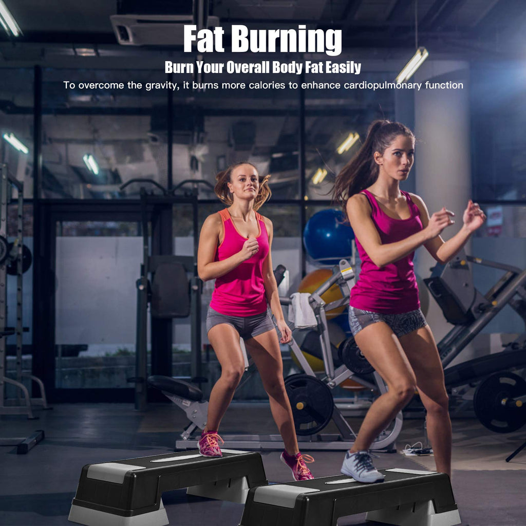 Adjustable Non-slip Aerobic Step Platform with Risers D97647
