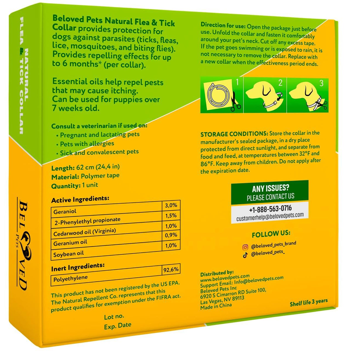 Natural Flea & Tick Collar for Dogs Z51378