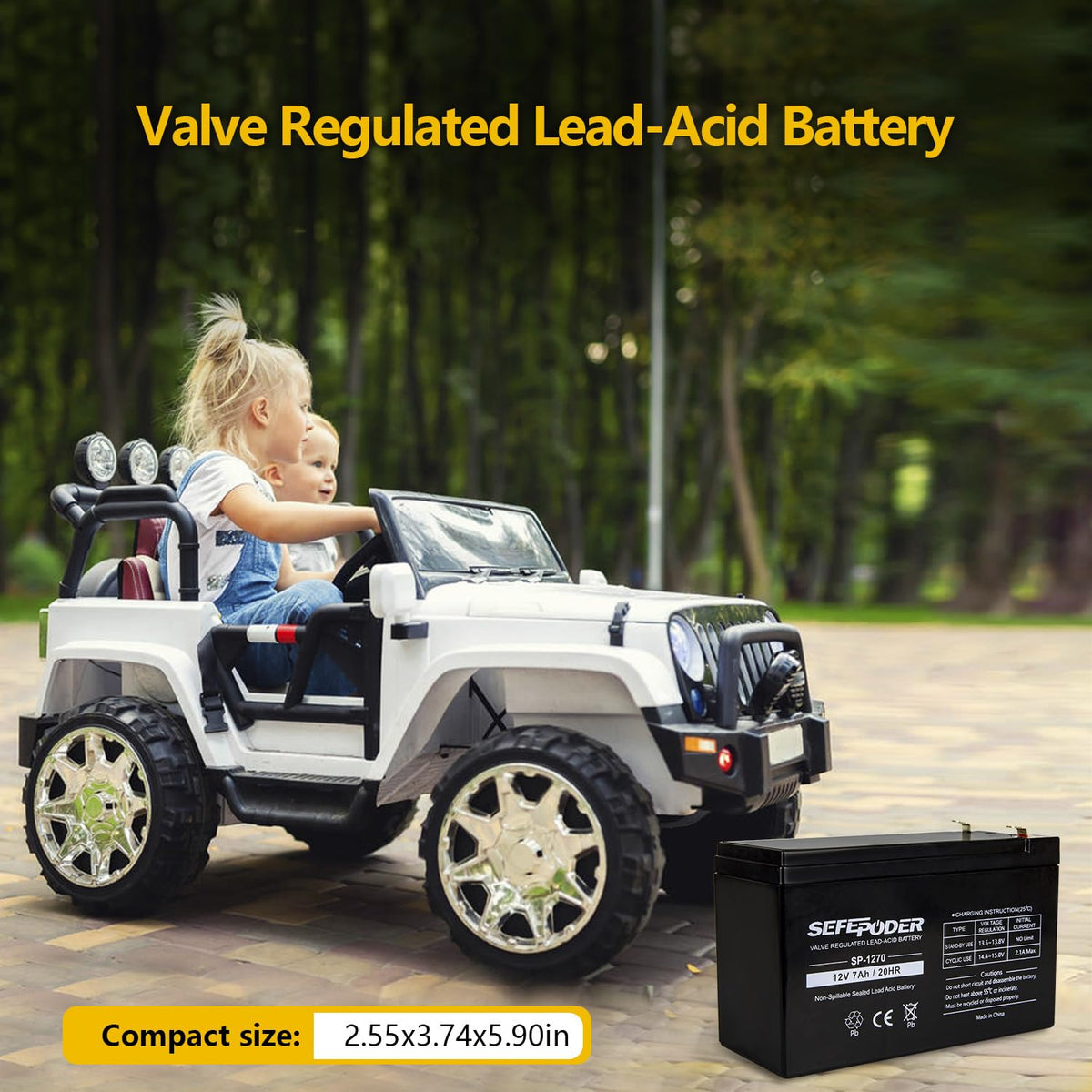 12 Volt 7ah Rechargeable Sealed Lead Acid Battery 2 Pack C1161