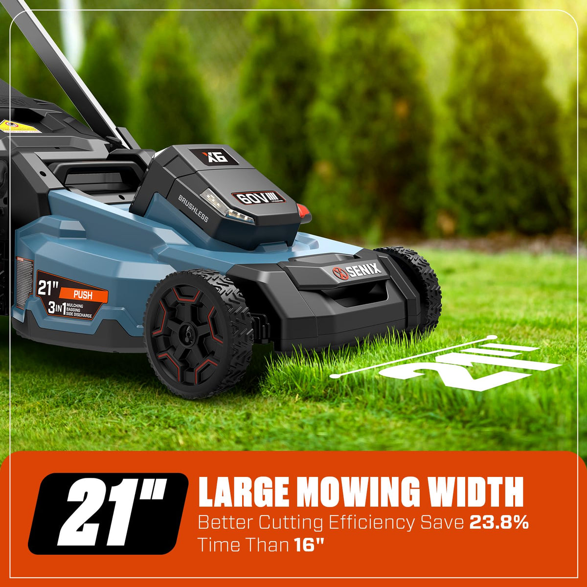 60 Volt Max 21-Inch Cordless Push Lawn Mower H399