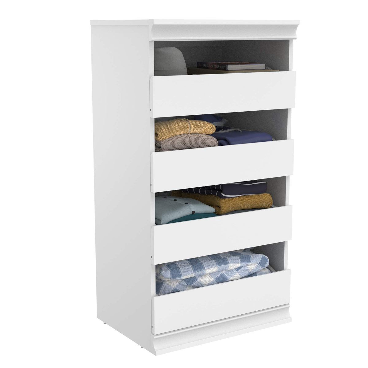 White 4 Drawer Wood Modular Storage Unit T528580