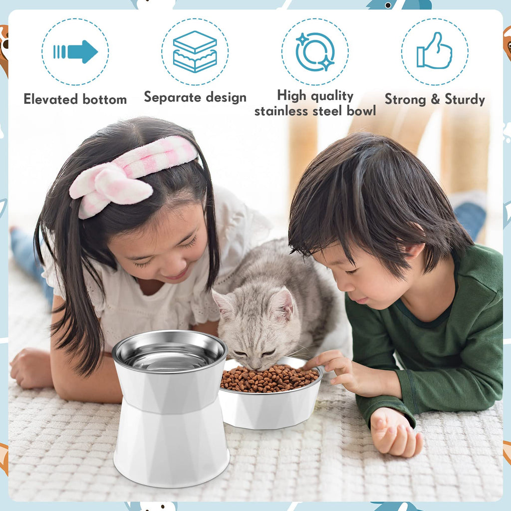 2 Pcs Elevated Cat Bowls L66405
