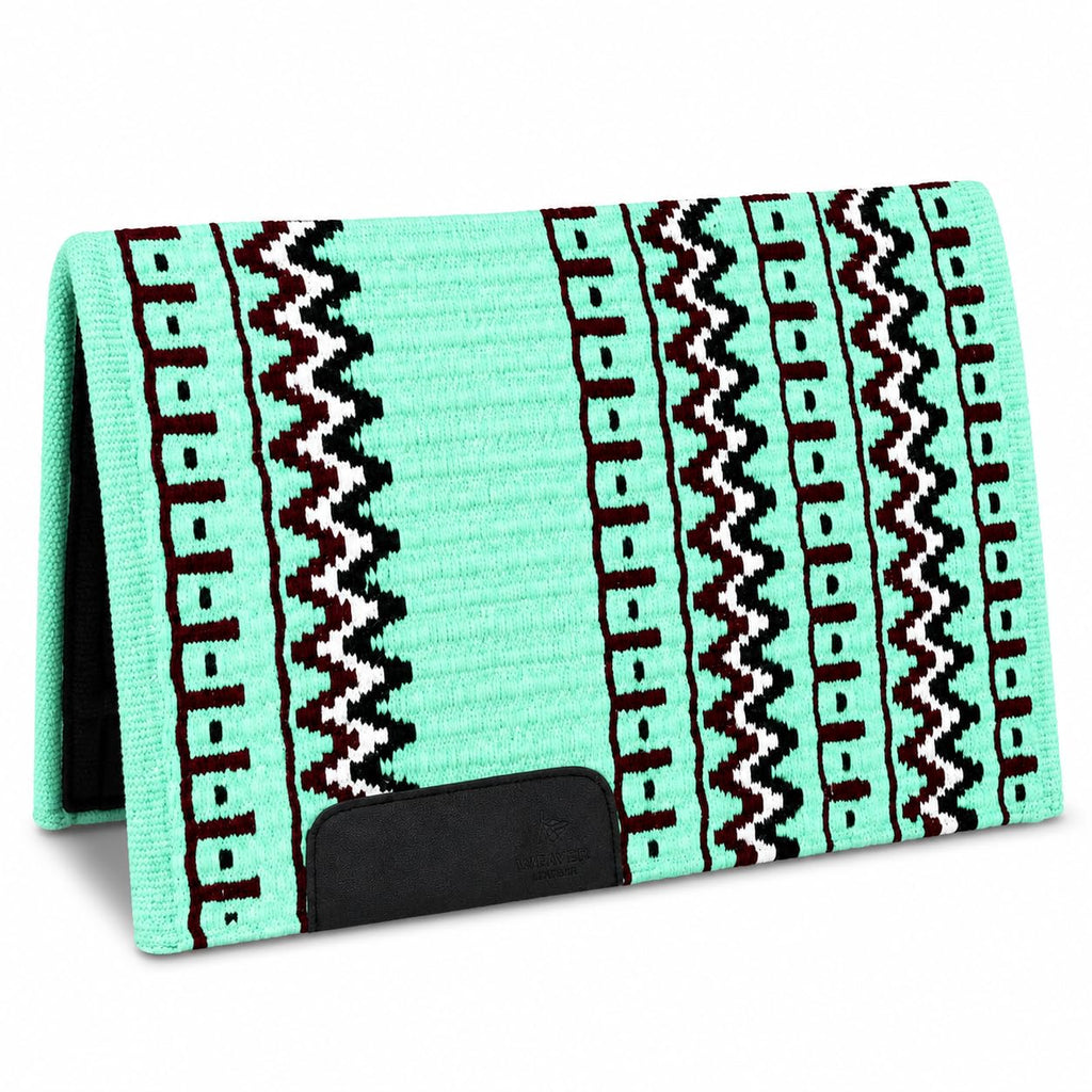 Mint Green Burgundy Tribal Horse Saddle Pad D87941