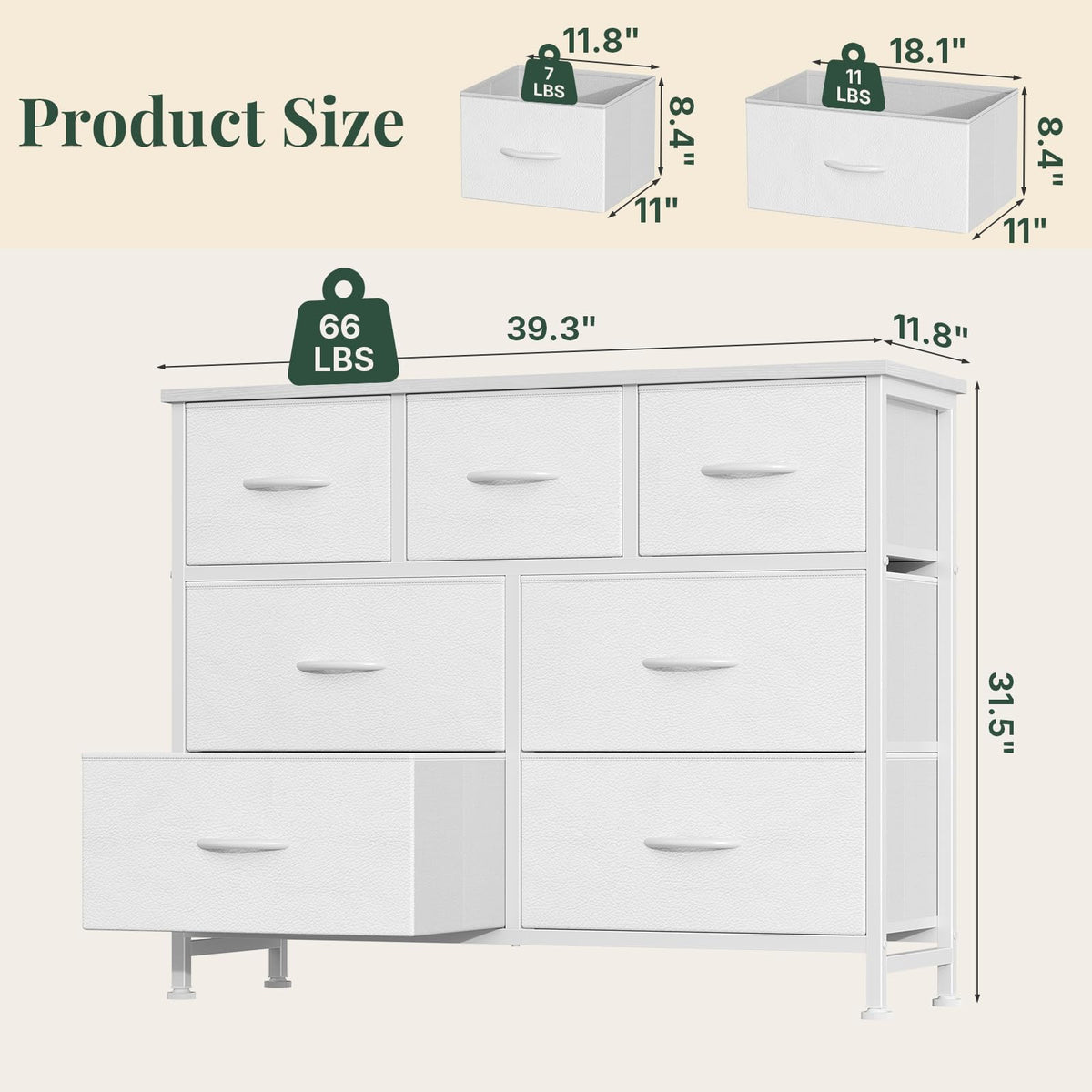 Fabric 7 Drawer Dresser I7694