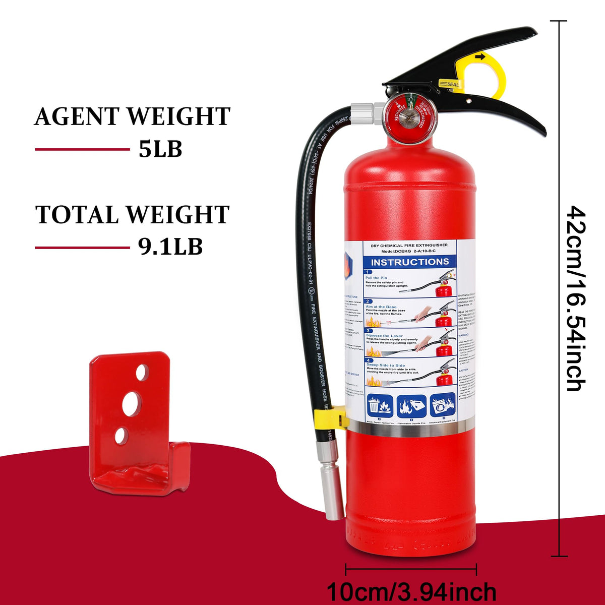 2-Pack 5 lb ABC Dry Chemical Fire Extinguishers L554