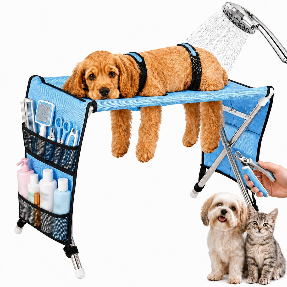 Pet Grooming Hammock with Stand M909233