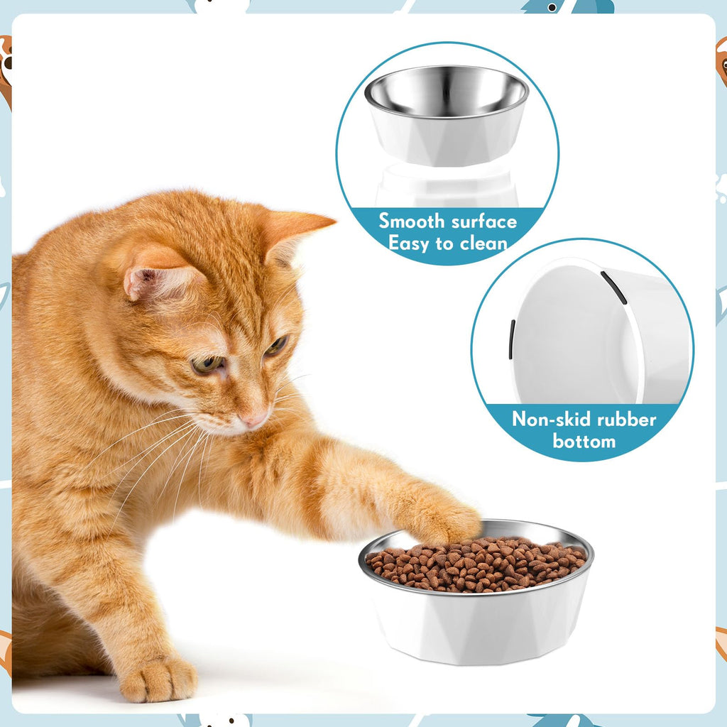 2 Pcs Elevated Cat Bowls L66405