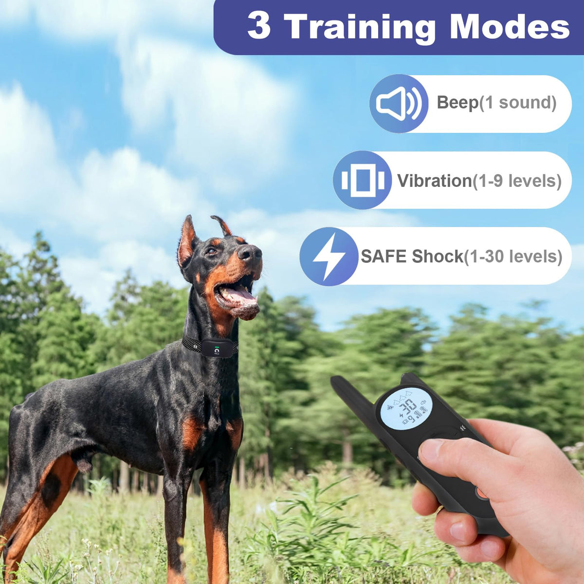 Wireless Dog Fence for 2 Dogs with Waterproof Collar P6716