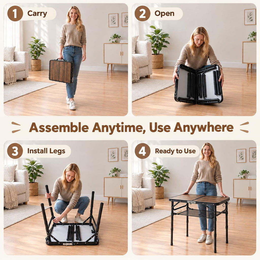 Folding Adjustable Height TV Tray Table M207933