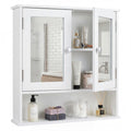 Wall Mounted Mirror Medicine Cabinet with Doors and Shelves J434818