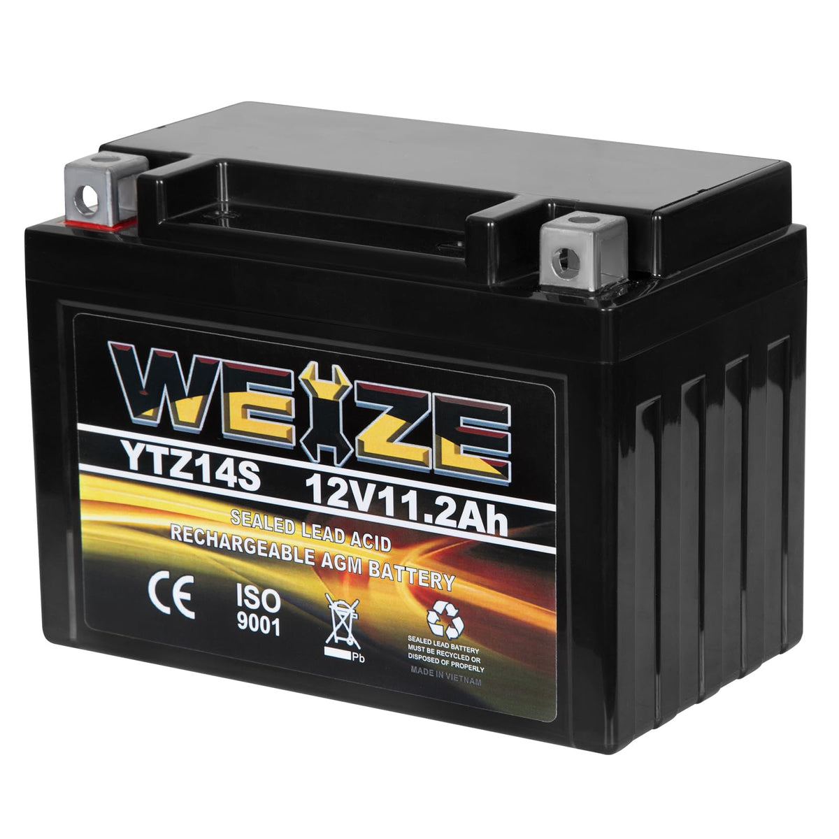 12V 11.2AH 230CCA Maintenance Free Sealed AGM Motorcycle Battery X7369